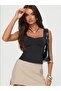 Blouse with Low-Cut Back and Drawstring Detail (Not Crop) - 2