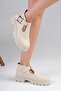 Beige Norma Color Thick Sole Women's Loafer - 2