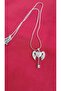 1St Class Steel Does Not Blacken Zircon Stone Angel Heart Key Figured Silver Necklace - 6