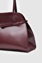 Monets Belt Detailed Shoulder Bag Claret Red - 7