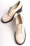 Beige Patent Leather Genuine Leather Classic Heeled Women's Shoes - 5