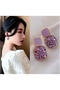Blossom - Stylish Design Earrings with Purple Zircon Stone