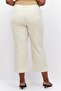 Women Plus Size Plain Wide Leg Pants, Beige - 3
