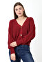 Women's Burgundy Price Advantageous Buttoned Knitwear Cardigan - 3