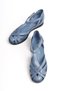 Genuine Leather Handmade Denim Blue Casual Women's Sandals - 7