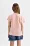 Girls' Teddy Bear Printed Short Sleeve T-Shirt B5124A8 - 5