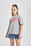 Girls' Short Sleeve Printed T-Shirt - B5168A8 - 3