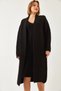 Women's Black Dress and Cardigan Two-Piece Set 20247575 - 3