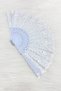 White Silver Glitter Bridal Bridesmaid Fan, Bride to Be Bachelorette Party Henna Gift, 6 Pieces - 7