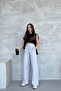 Women's Transitional Loose Wide-Leg High-Waist Gray Sweatpants - 2