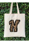 Leopard N Letter Pattern, Y2 Pinterest Retro Cloth Bag Tote Bag, Gift Bag - 3