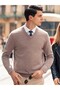 Textured V-Neck Comfortable Fit Men's Sweater - 4