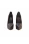 Women's Patent Leather Microlight Sole Black Heeled Shoes - 3