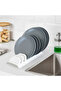 8-Compartment Plate Organizer Pot Lid Stand Kitchen Plate Organizer Rack Apparatus
