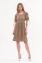 Apsen Women's Mink Color Square Neck Sleeve Detailed Dress 4368-100