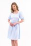 Apsen Women's Blue Color Square Neck Sleeve Detailed Dress 4368-100 - 2