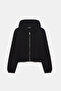 Women's Zippered Hooded Sweatshirt with Knitwear Look and Long Sleeves - 7