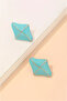 Turquoise Design Gold Color Women's Earrings - 2