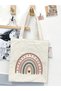 Retro Rainbow Raw Cloth Tote Bag, Pinterest Bag - 4
