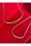 Ns-Zircon Stone Double Choker Premium Silver Necklace - 4