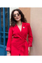 Women's Tie-Up Jacket Trousers Set Red - 3