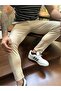 Men's Jogger Pants Beige with Belted Waist, Half Elastic Lace-Up High Quality Joggers - 2