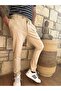 Men's Jogger Pants Beige with Belted Waist, Half Elastic Lace-Up High Quality Joggers - 5