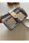 Patent Leather Knitted Bag Set - Gold Color Detailed - 2