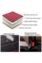 Black Edged Burgundy Leather Car Seat Cushion |   White Embroidered Car Seat Protector Sitting Cushion - 5
