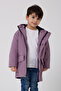 Boy's Lilac Fur Water and Windproof Hooded 3 Winter Coats & Parkas - 3