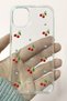 iPhone 11 Compatible Cherry Pattern Transparent Cover Glitter Anti-Shock Phone Case