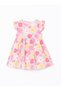 Crew Neck Floral Girls' Poplin Dress (S5) - 3