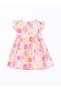 Crew Neck Floral Girls' Poplin Dress (S5) - 7
