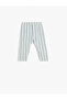 Lace-Up Waist Pocket Detailed Striped Trousers - 2