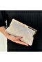 Women's Gold Wavy Evening Dress Bag Portfolio Curtch Bag - 3