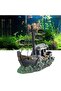 Aquarium Sunken Ship Decoration Resin Fishtank Ornaments Hideout for Hermit 12.5*6*10cm Mini Retr...