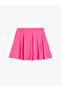 Elastic Waist Pleated Double Breasted Basic Mini Shorts Skirt - 2