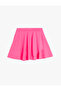 Elastic Waist Pleated Double Breasted Basic Mini Shorts Skirt