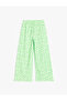 Floral Print Spanish Leg Trousers with Elastic Waist