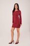 Ottoman Burgundy Dress with V Buckle Front - 3