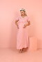 Salmon Ruffled Lace-Detail 2-Piece Maternity Nightdress Set with Robe - 2