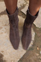 Kali̇mera Women's Brown Suede Mini Heel Booties - 7