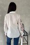 Women's White Floral Embroidery Embroidered Cotton Shirt - 4