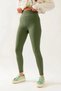 Women's Khaki Corded High Waist Recovery Sports and Casual Leggings - 3