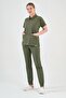 Lycra Army Green Polo Neck Suit - 5