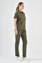 Lycra Army Green Polo Neck Suit