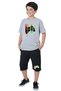 3-Piece Summer-Rockstar-Gamer Printed Boys' Short Sleeve Double Pocket Capri Top and Bottom Set - 4