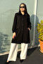 Women's Plus Size Mother's Long Knit Cardigan with Fur Collar - 4