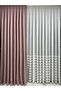 Matsu Dusty Rose Cotton Background Curtain 1/3 Close Pleat - 2