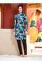 Leaf patterned lycra full islamic swimsuit